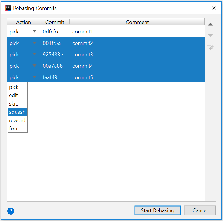Squash des commits sous IntelliJ de jetbrains Tuto&Co
