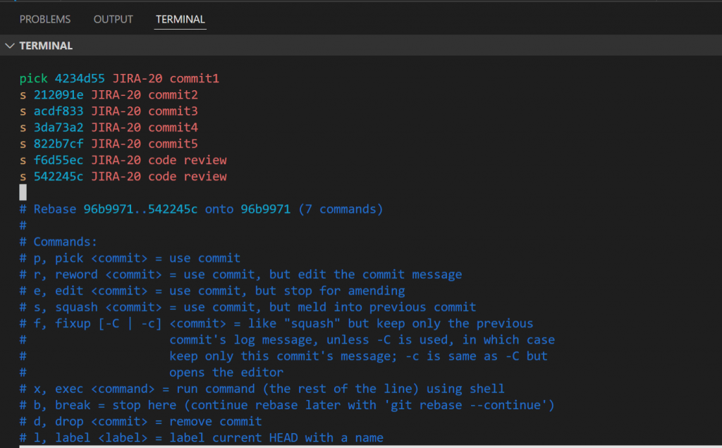 Appliquer un squash sur les commits